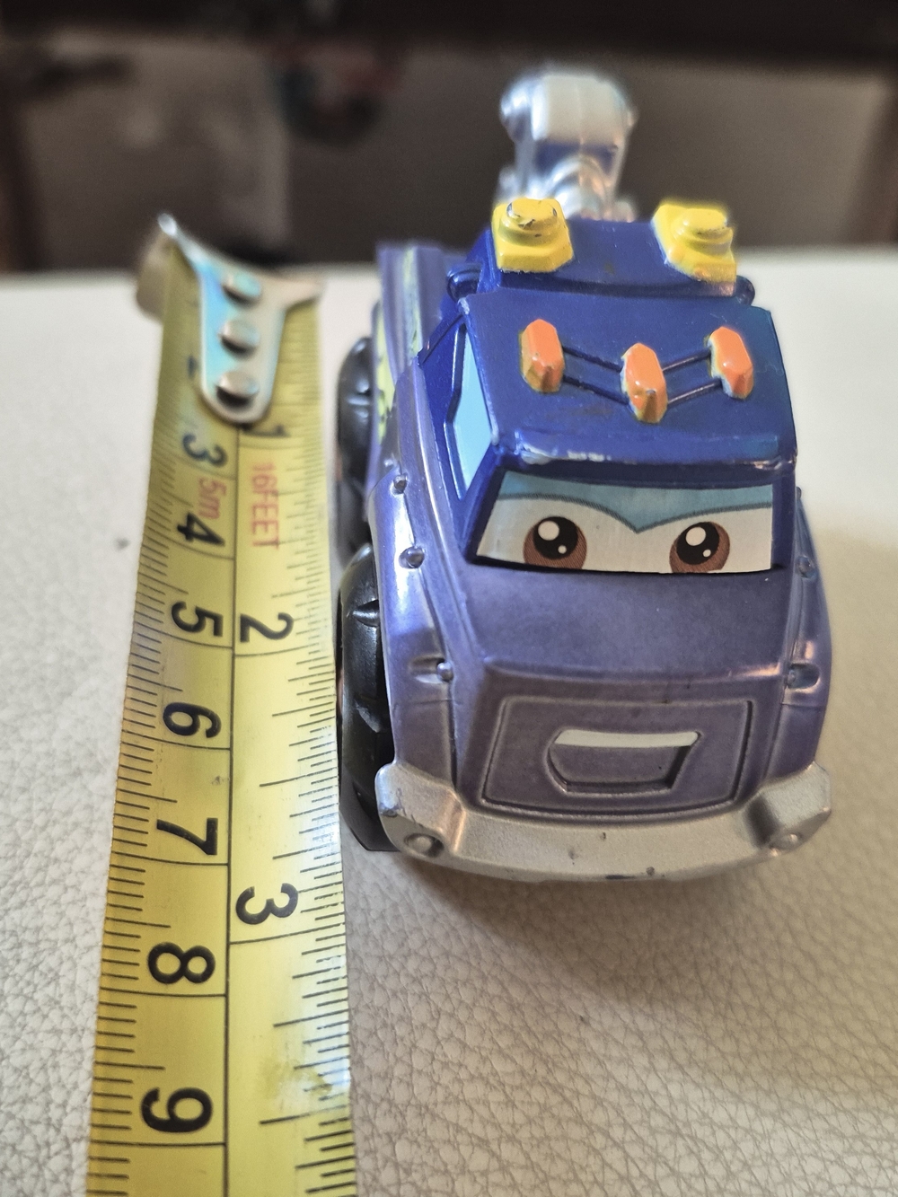 Purple Kids Toy Tow Truck - Cute Face Design